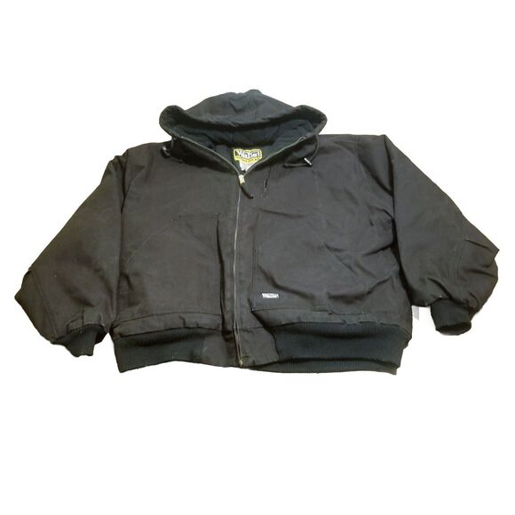 Walls Other - Walls Chore Jacket Men XXL Black Hooded Insulated Workwear Vtg Canvas Barn Coat